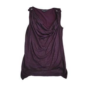Armani Exchange purple leopard print tank size S cowl neck casual preppy